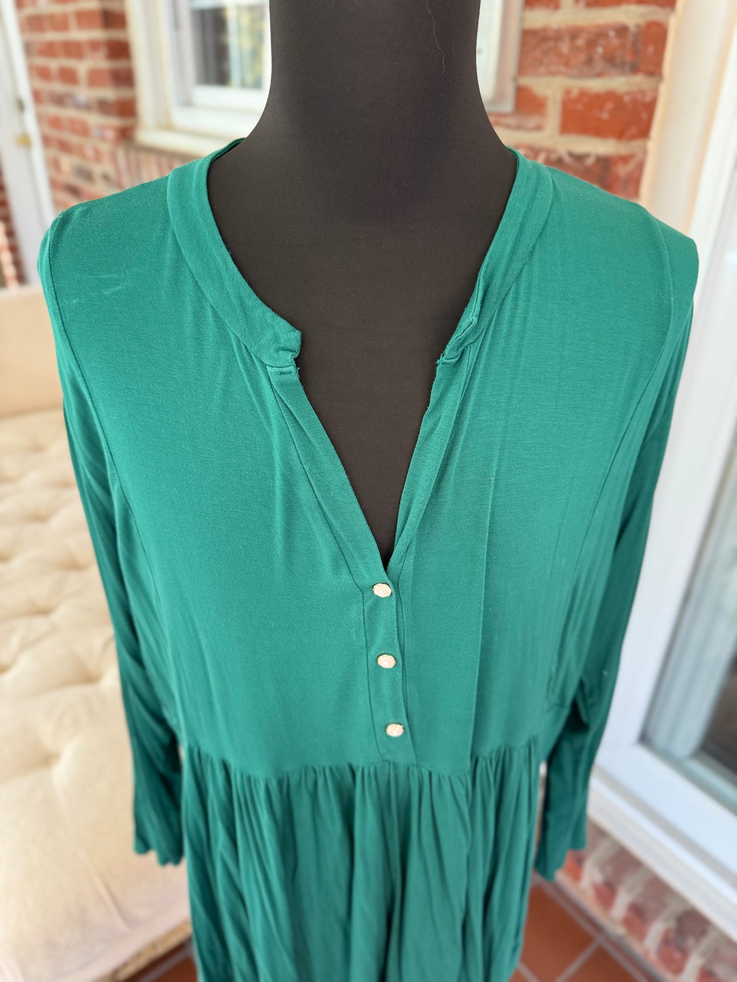 Allegrace Luxe Green Dress Top – Flattering Fit, Bold Style, 3X