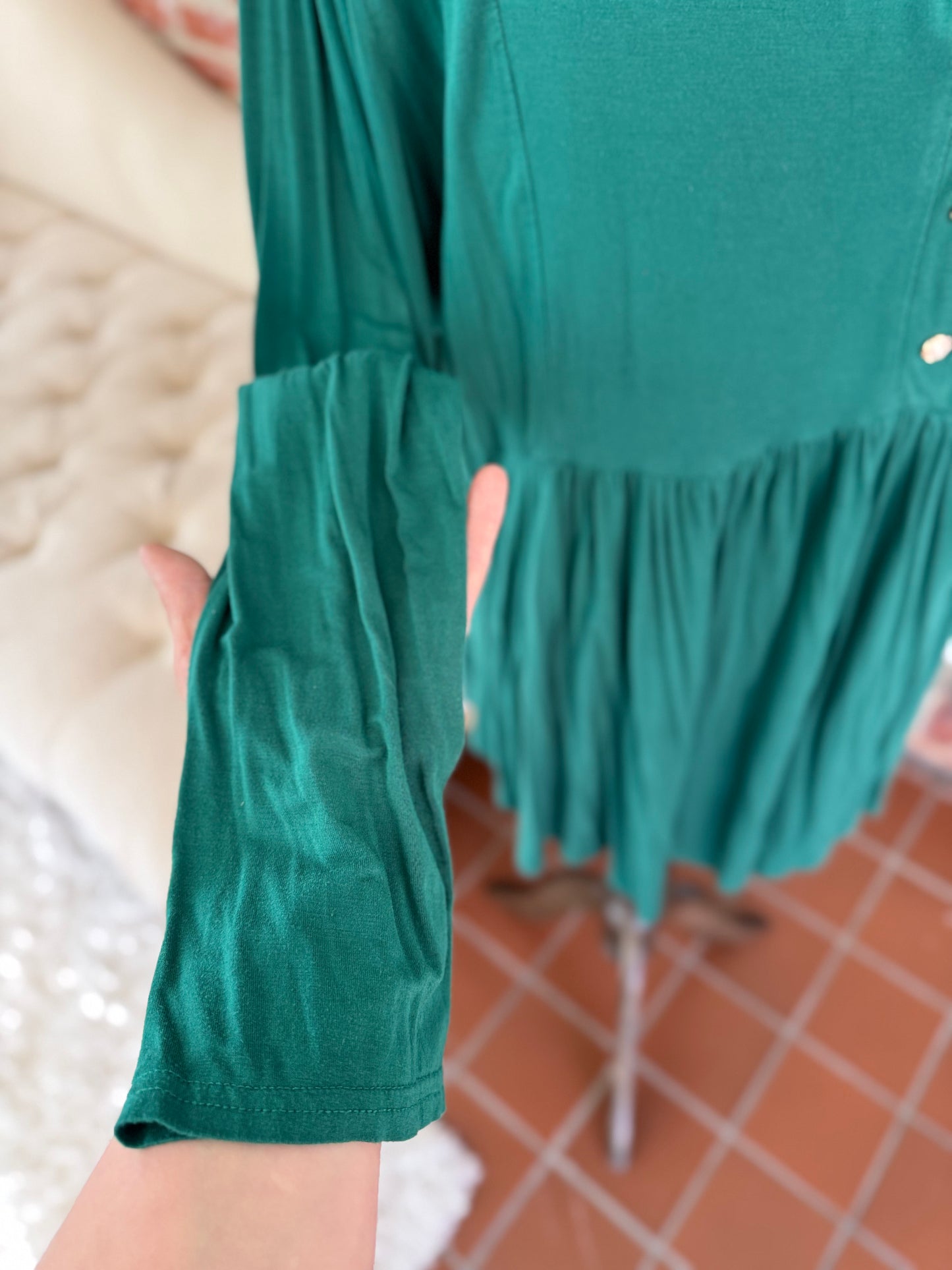 Allegrace Luxe Green Dress Top – Flattering Fit, Bold Style, 3X