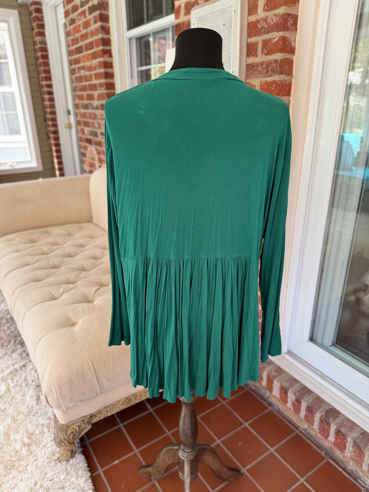 Allegrace Luxe Green Dress Top – Flattering Fit, Bold Style, 3X