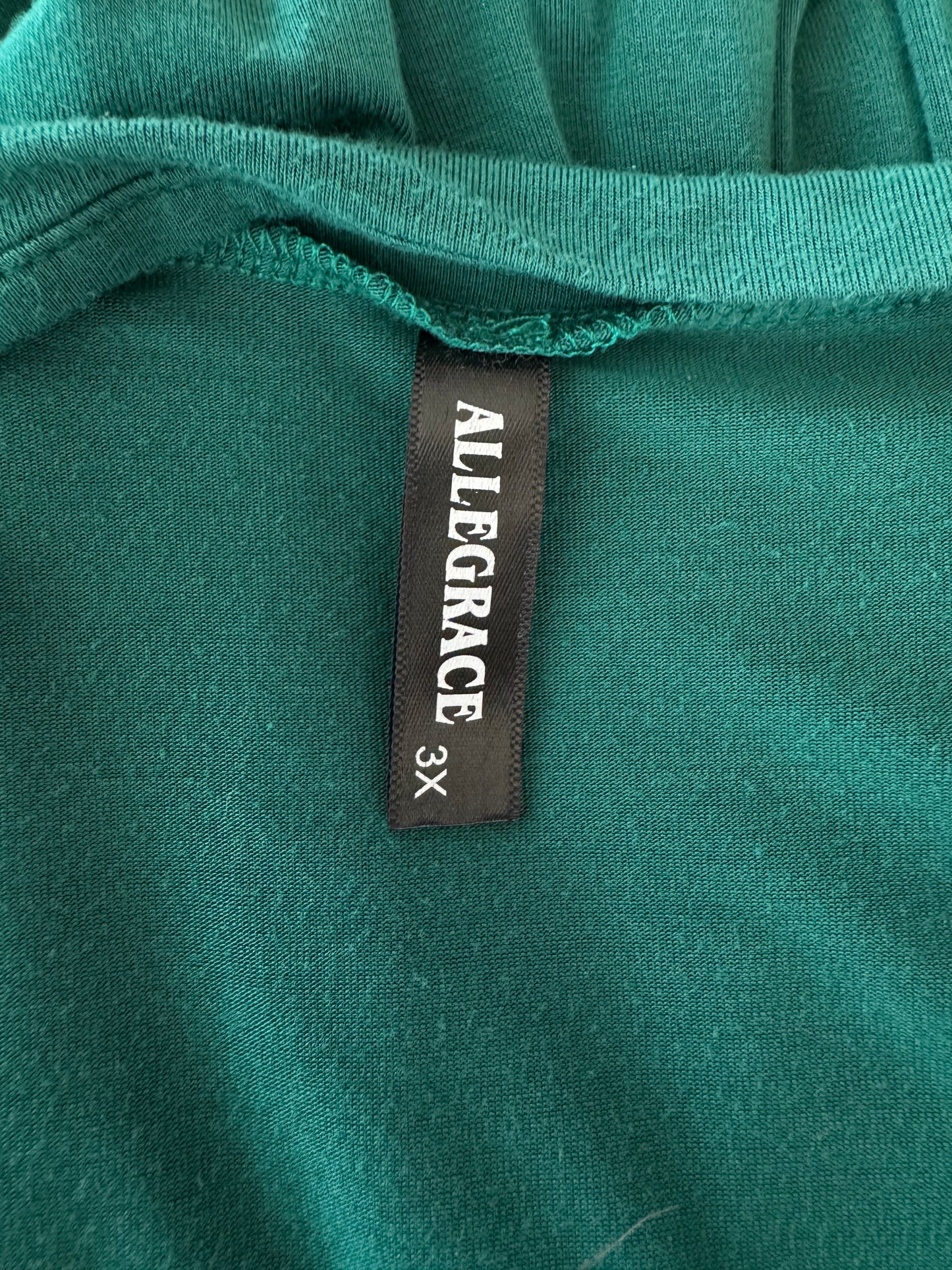 Allegrace Luxe Green Dress Top – Flattering Fit, Bold Style, 3X