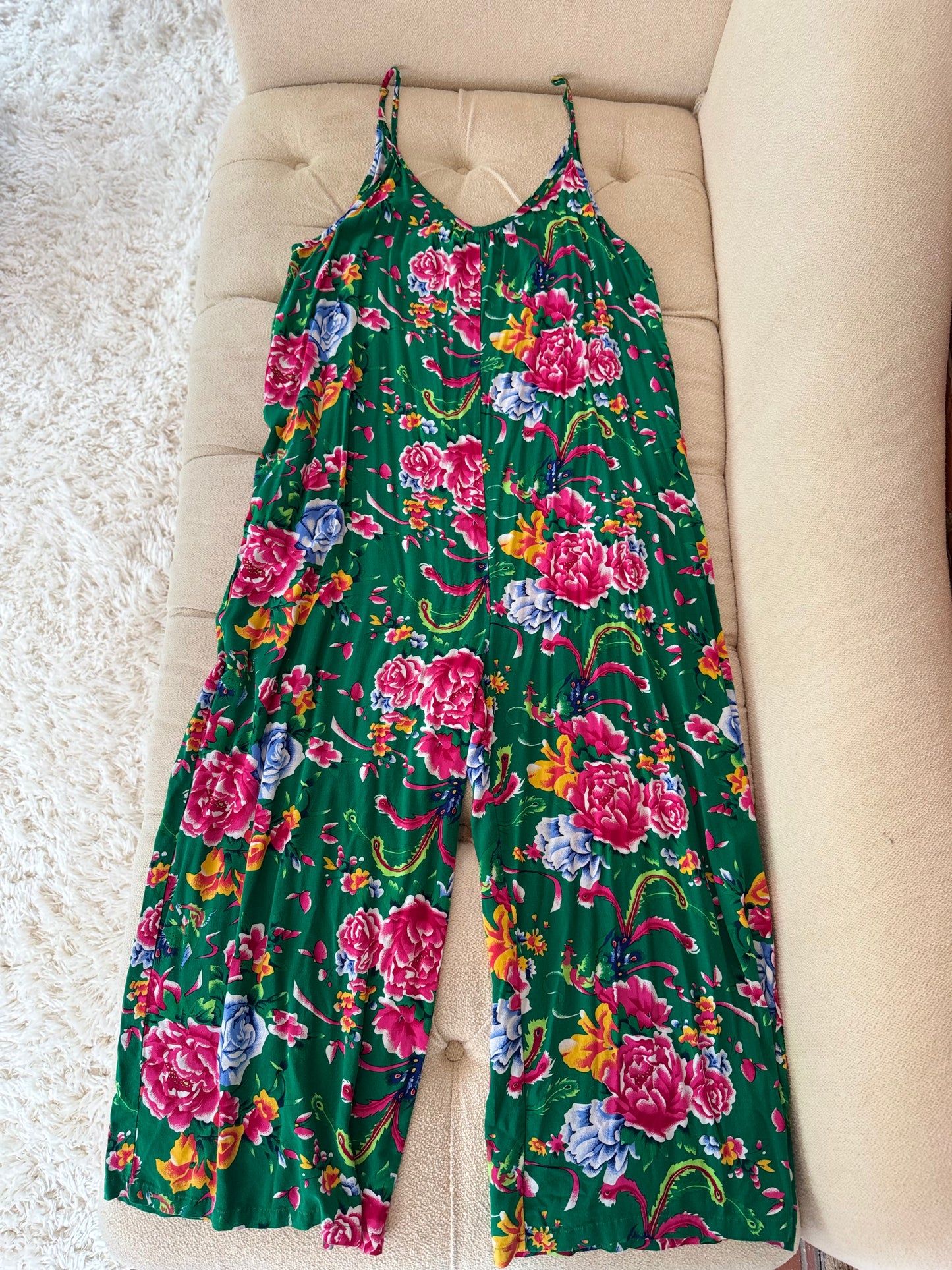 Amazon Green Floral Jumpsuit - Vibrant Print & Flattering Fit in 3X Size