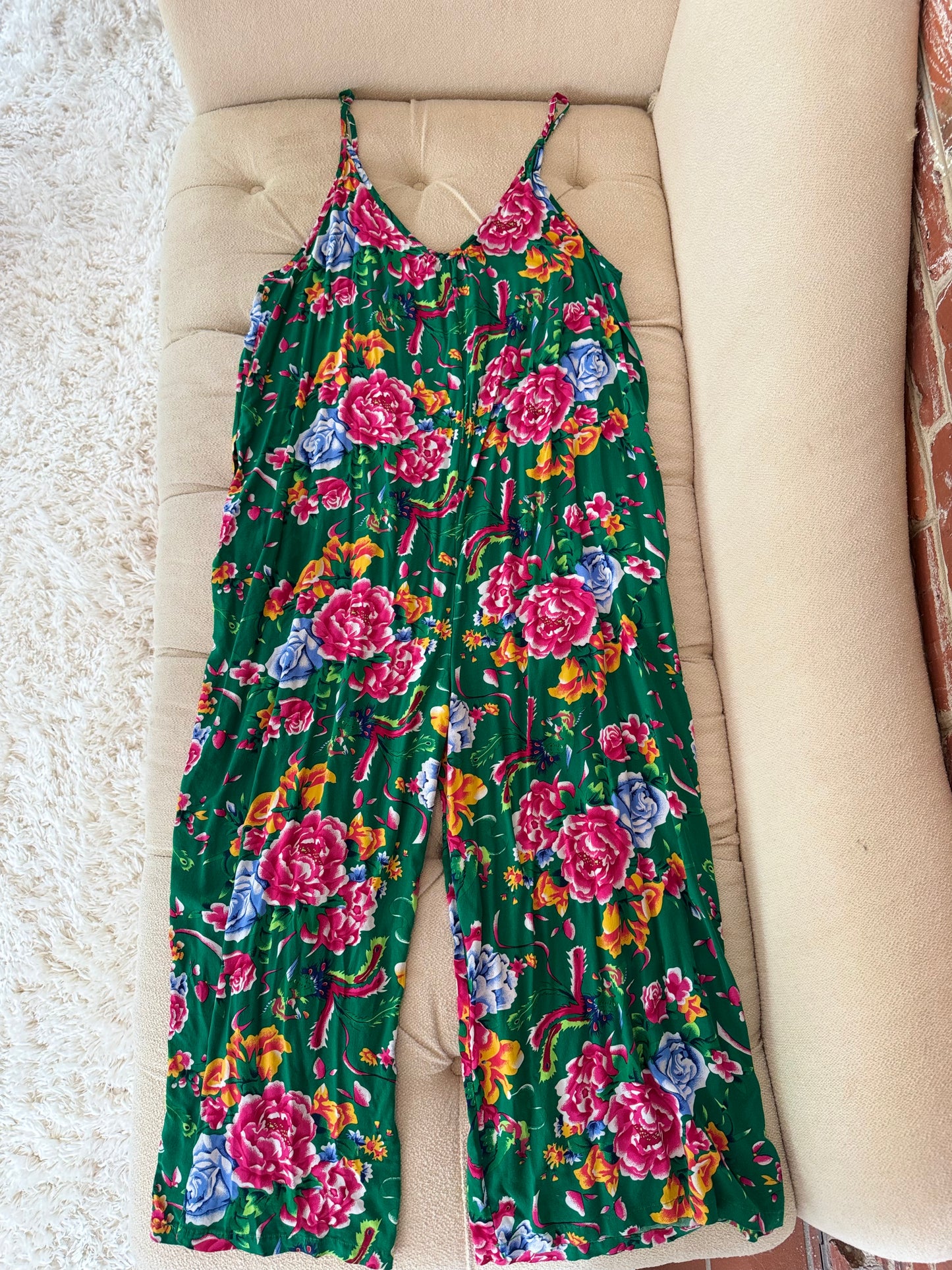 Amazon Green Floral Jumpsuit - Vibrant Print & Flattering Fit in 3X Size