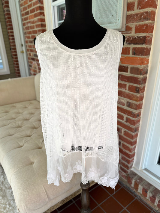 Amazon Lace Tank Top – Sweet & Structured Fit in 2X