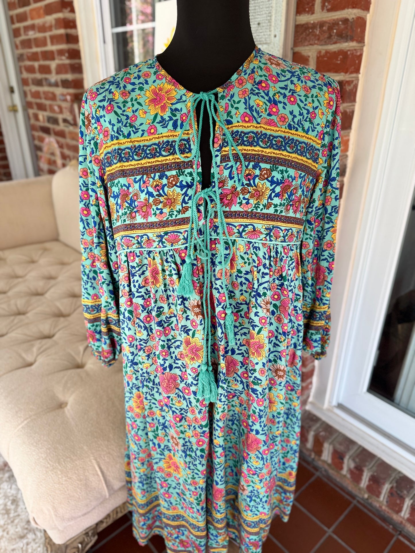 Amazon Blue Boho Dream Dress – Effortless Elegance in 2X for Ultimate Comfort