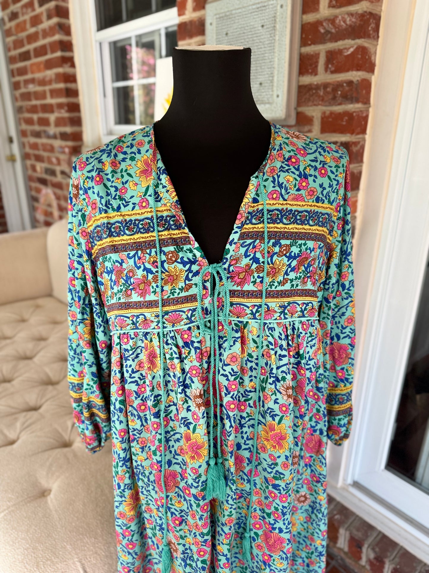 Amazon Blue Boho Dream Dress – Effortless Elegance in 2X for Ultimate Comfort