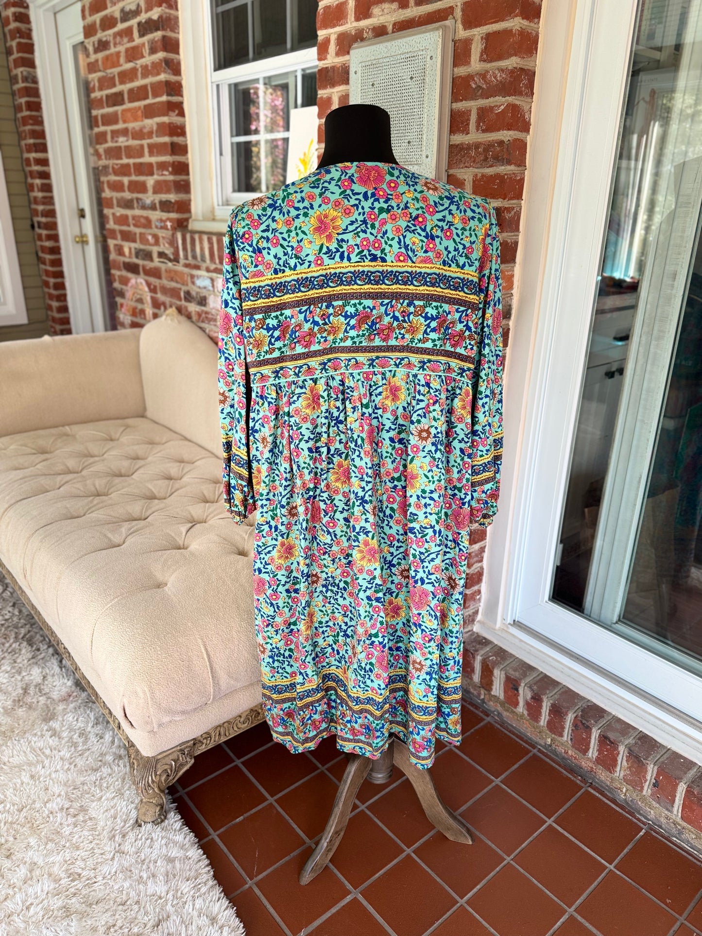 Amazon Blue Boho Dream Dress – Effortless Elegance in 2X for Ultimate Comfort