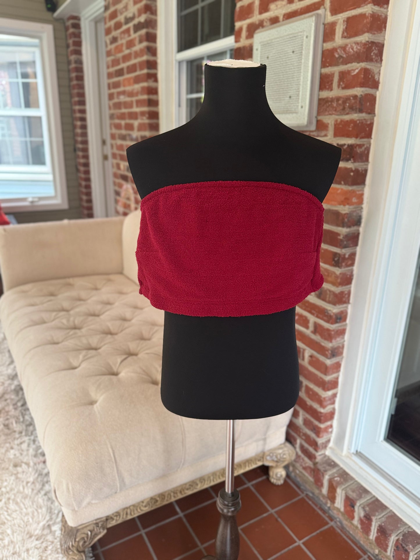 Yitty Terrycloth Luxe Red Tube Top – 3X (NWT) – Fun & Flirty Style