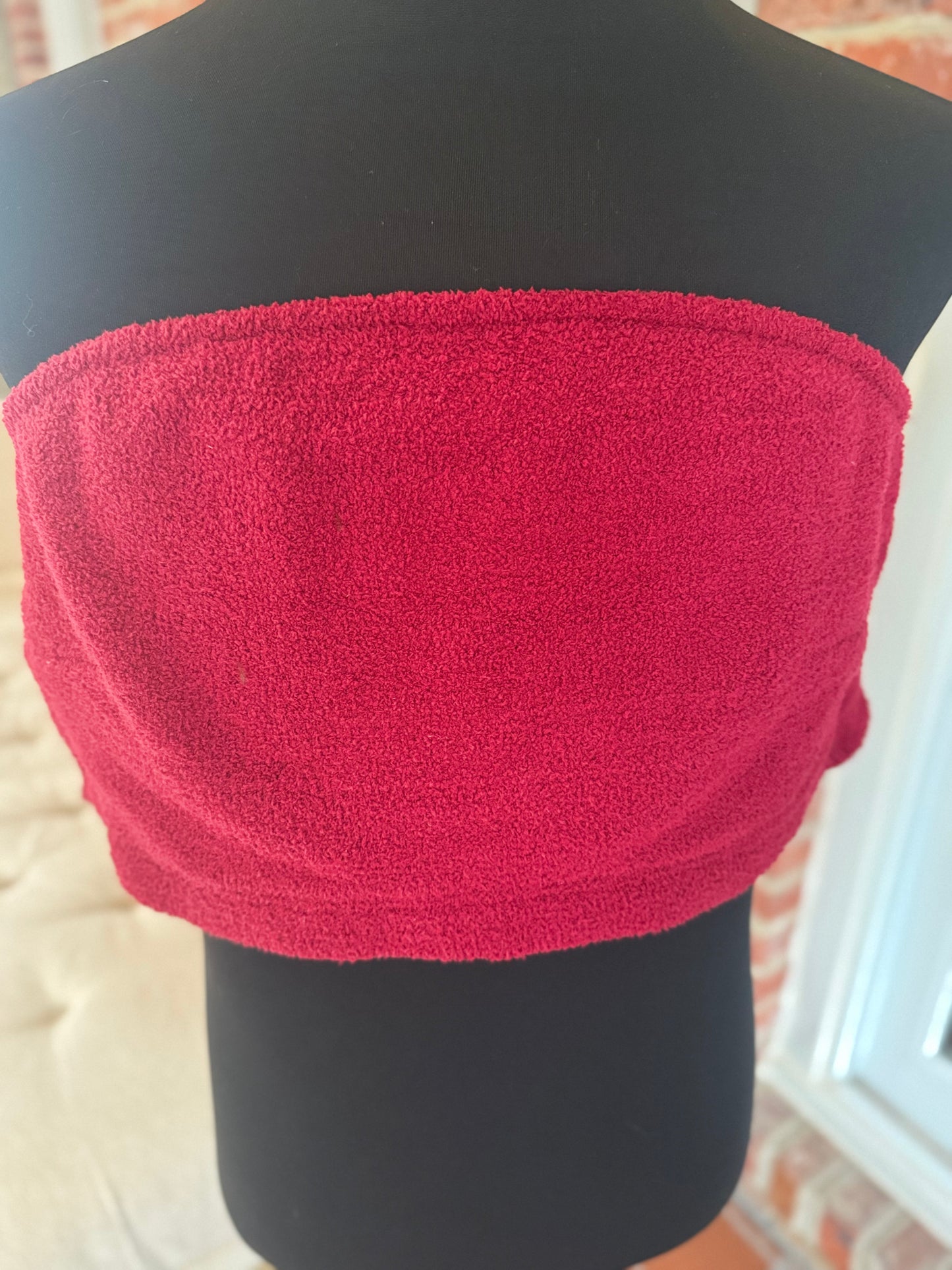 Yitty Terrycloth Luxe Red Tube Top – 3X (NWT) – Fun & Flirty Style